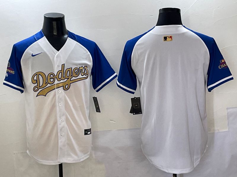 Men Los Angeles Dodgers Blank White Blue Gold Game Nike 2025 MLB Jersey style 429